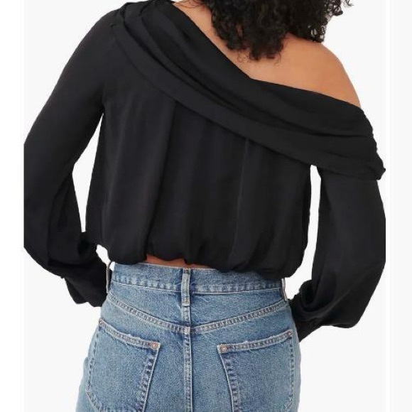 Free People Black Jenna Off the Shoulder Top - Picture 8 of 9
